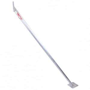Heras fencing stabiliser brace in galvanised steel for reinforcing temporary fence panels in windy conditions.