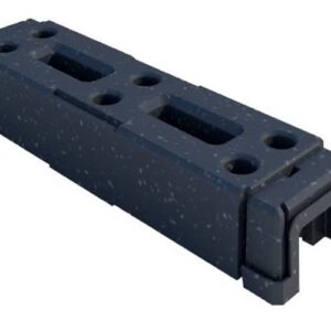 16kg recycled thermoplastic rubber foot for Heras temporary fencing, designed to provide a stable base for fence panels.