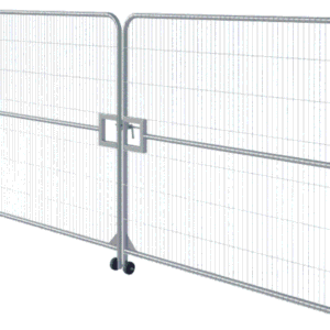 Heras fencing vehicle gate 4.2m wide galvanised steel temporary site access gate for construction sites and secure perimeters.