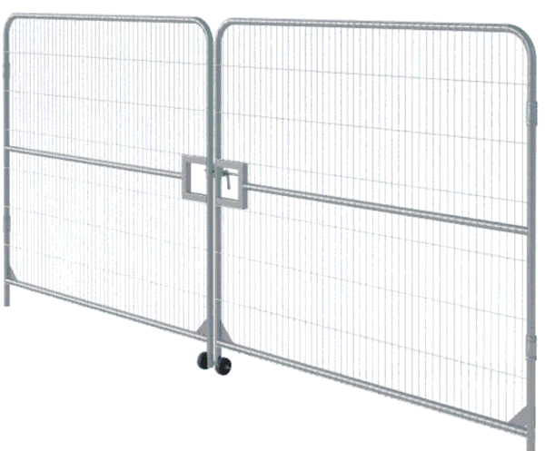 Heras fencing vehicle gate 4.2m wide galvanised steel temporary site access gate for construction sites and secure perimeters.