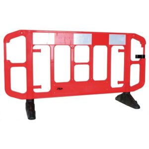 Titan Barrier heavy-duty temporary safety barrier used for crowd control, site security, and pedestrian management.